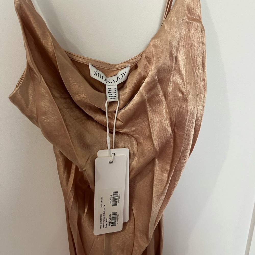 Shona Joy gold maxi dress NWT